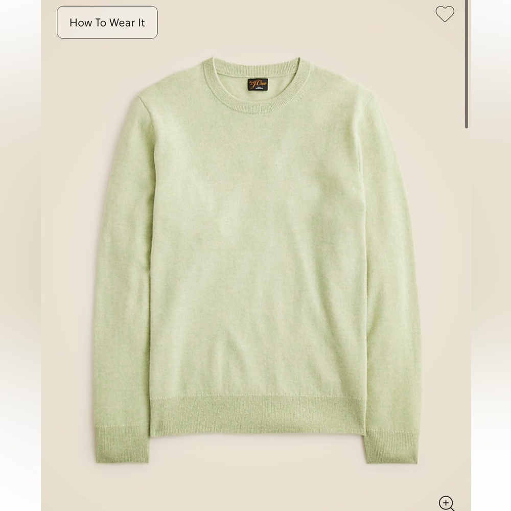 J.Crew Cashmere crewneck sweater Heather Pistachio